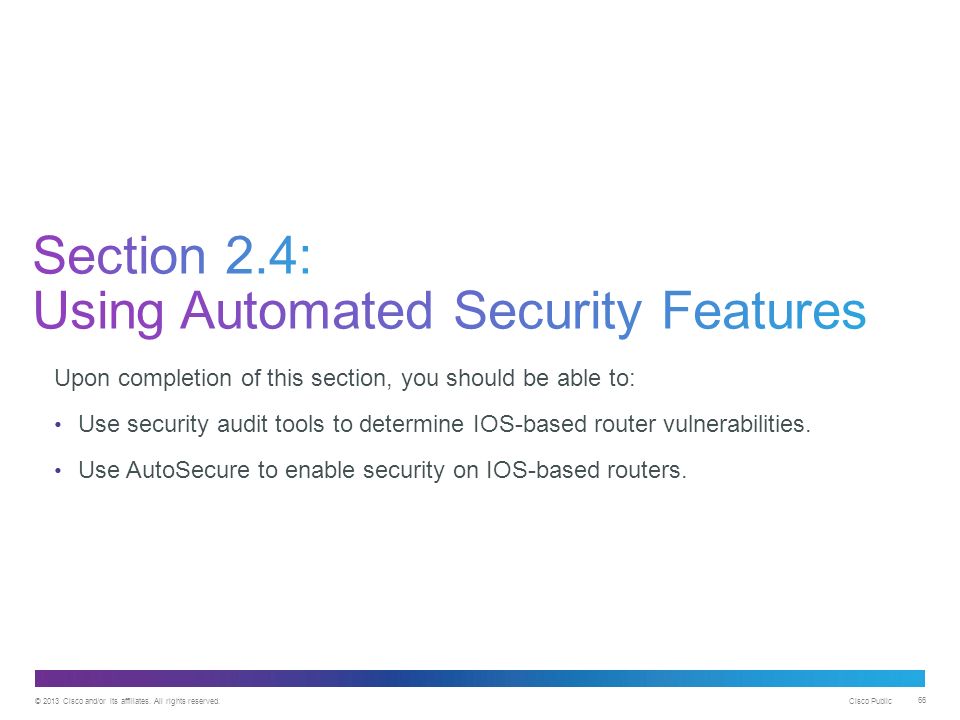 Section 2.4: Using Automated Security Features