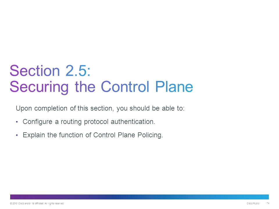Section 2.5: Securing the Control Plane