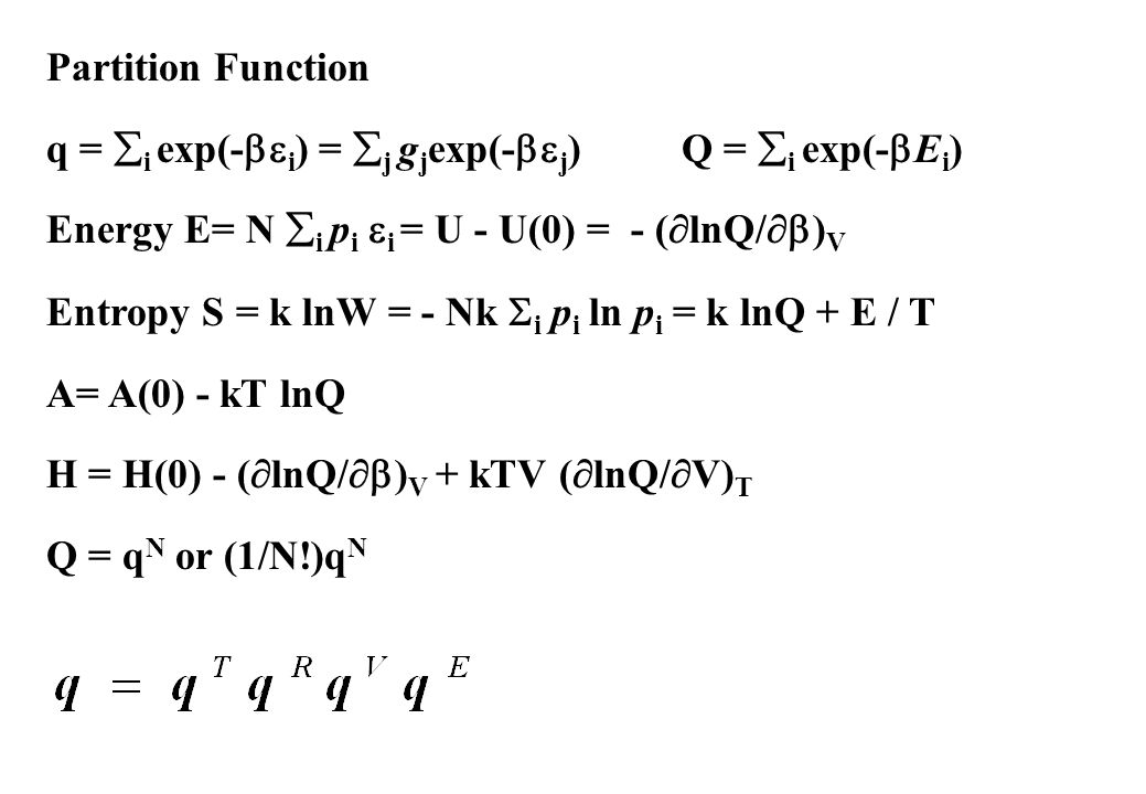 Molecular Partition Function Ppt Video Online Download