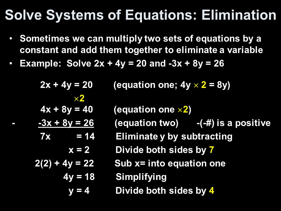 Solve Systems of Equations: Elimination