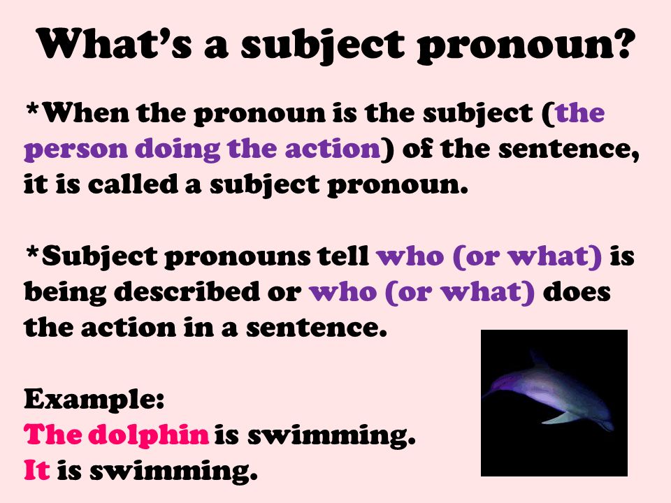 What’s a subject pronoun