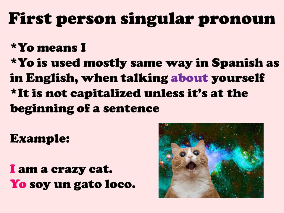 First person singular pronoun