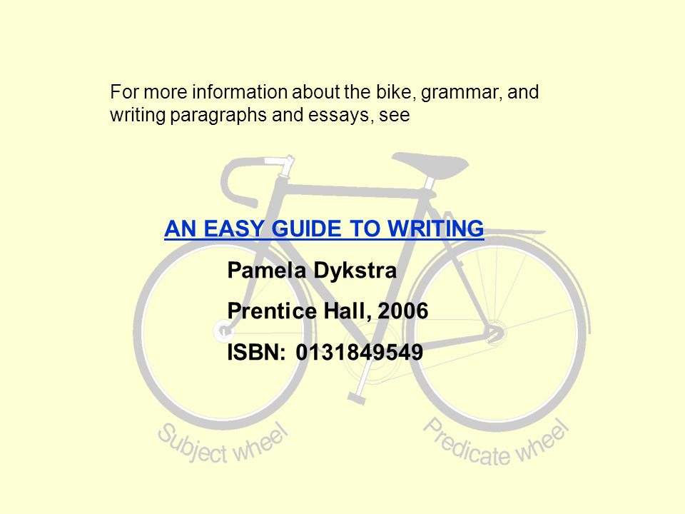 AN EASY GUIDE TO WRITING Pamela Dykstra Prentice Hall, 2006