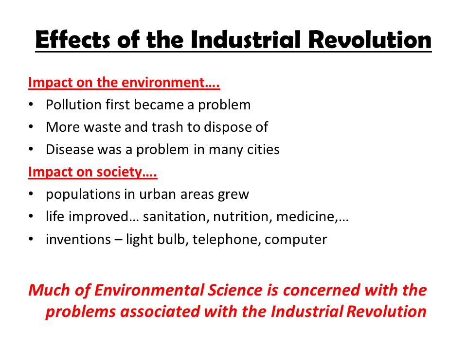 effects of industrial revolution on environment