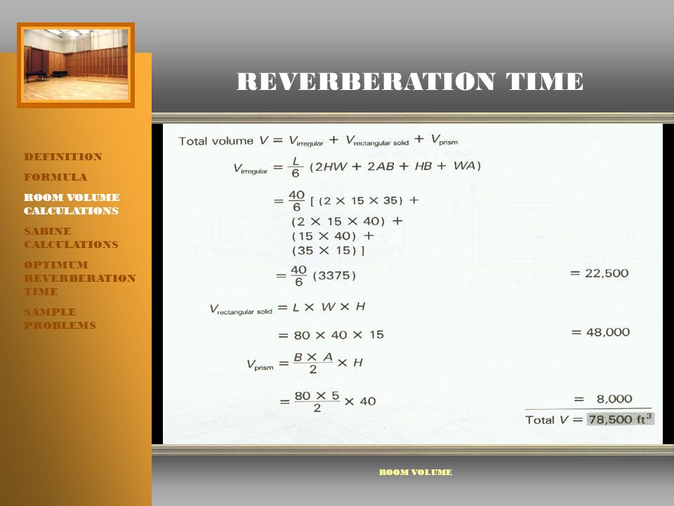 REVERBERATION TIME DEFINITION: - ppt download