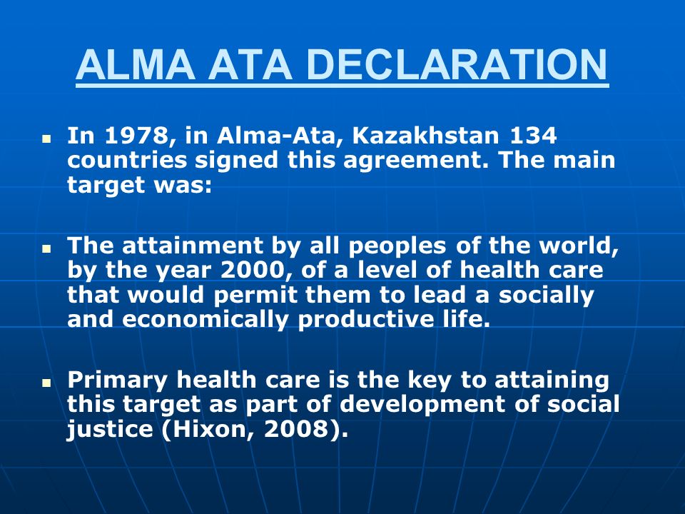 alma atas health for all global initiatives