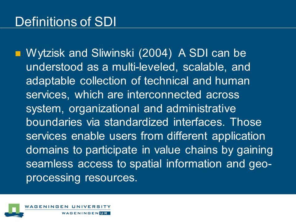 Definitions of SDI