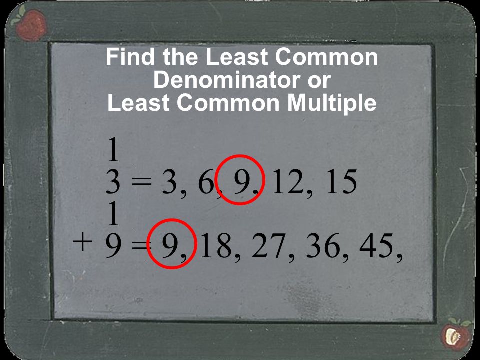 Find the Least Common Denominator or Least Common Multiple