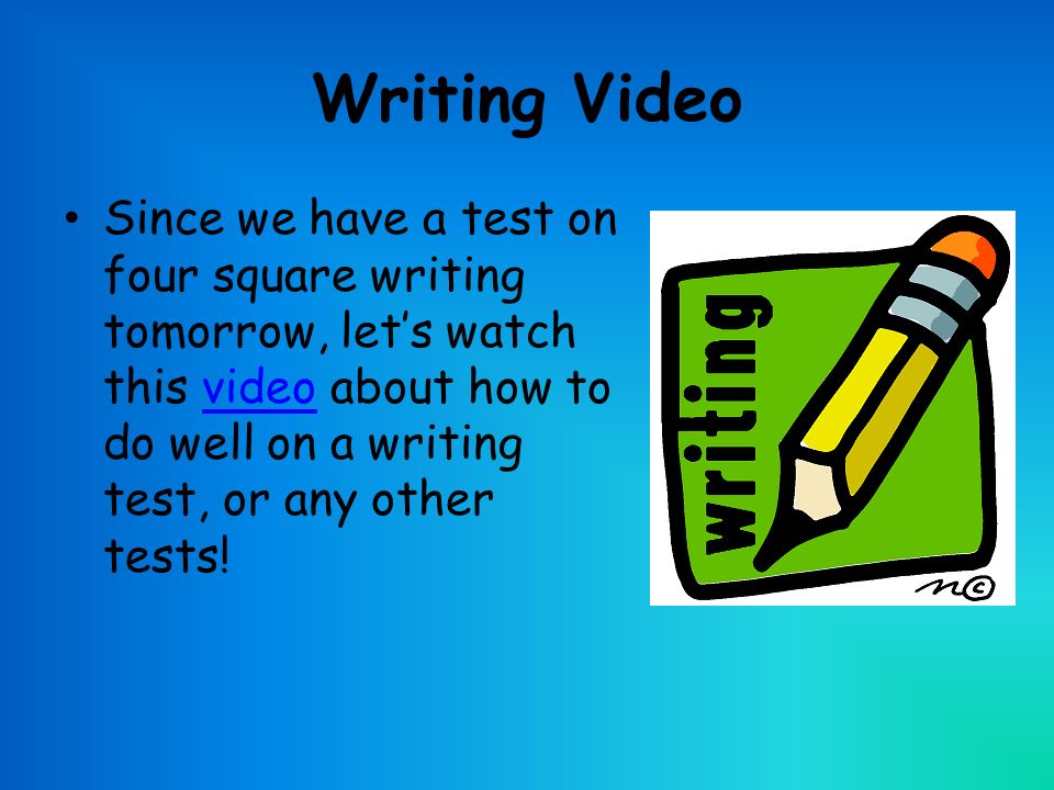 Four Square for Writing Assessment 