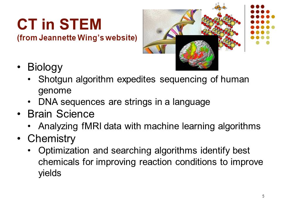 CT in STEM (from Jeannette Wing’s website)