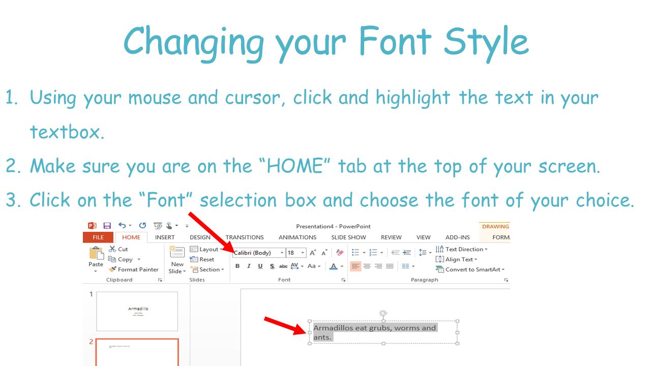 Changing your Font Style