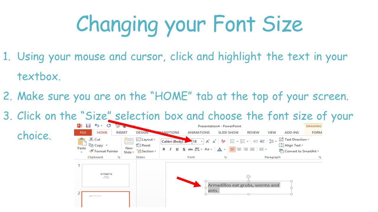 Changing your Font Size