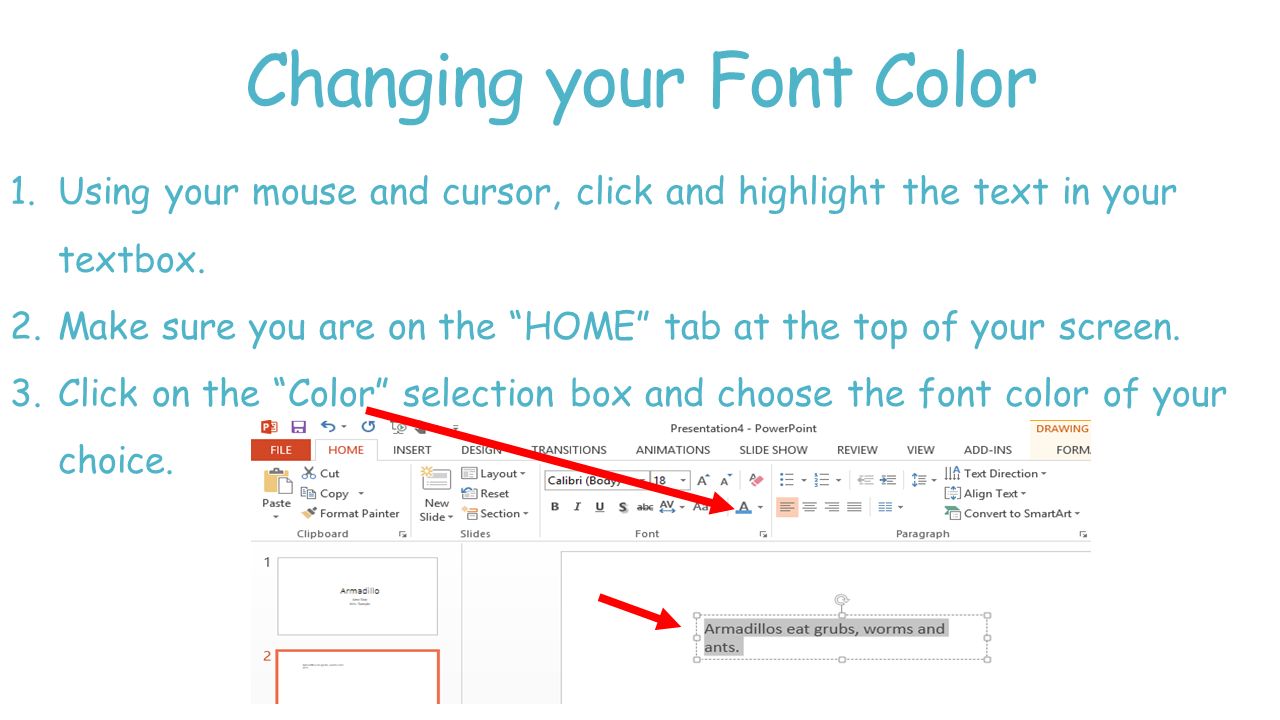 Changing your Font Color