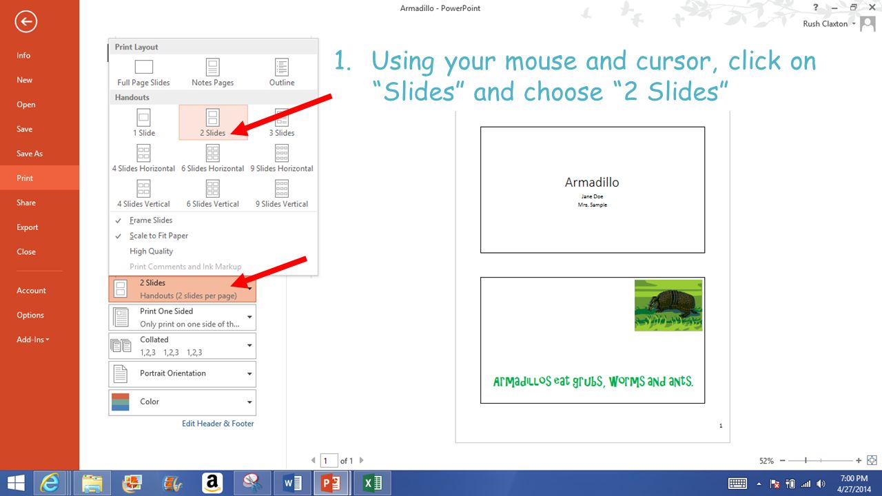 Using your mouse and cursor, click on