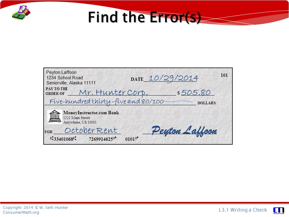 Personal Finance Writing A Check Ppt Download