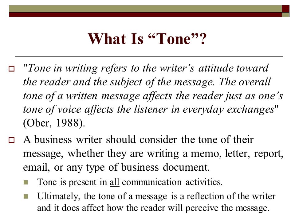 The Importance of Tone In Business Writing - ppt download