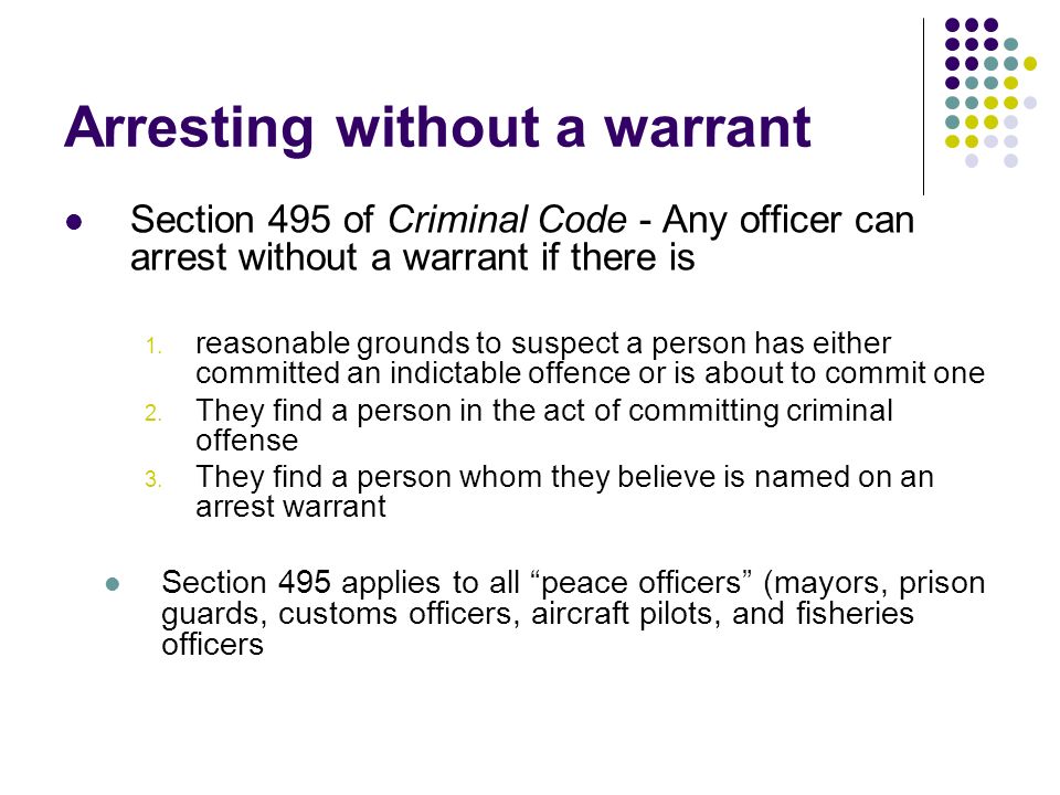 what is arrest without warrant