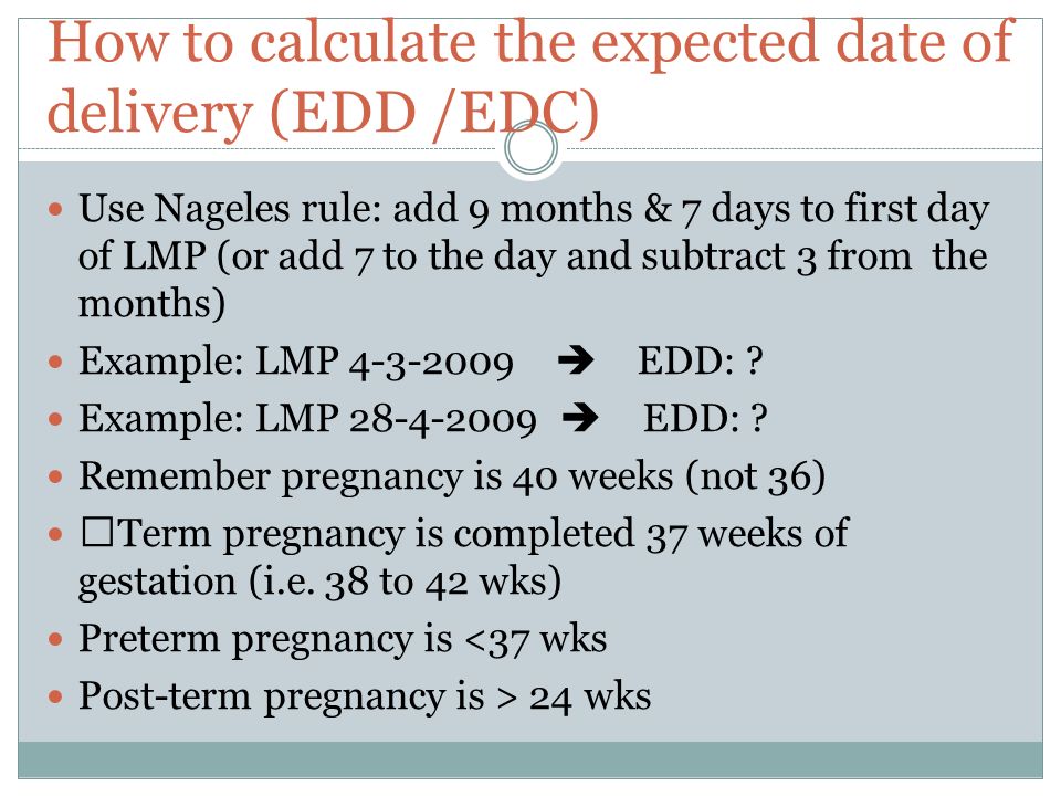 Edc Chart Pregnancy