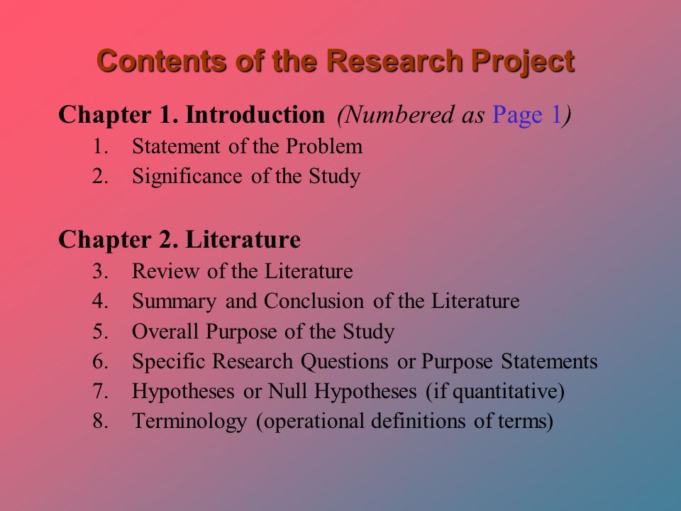 research paper chapter 2 parts