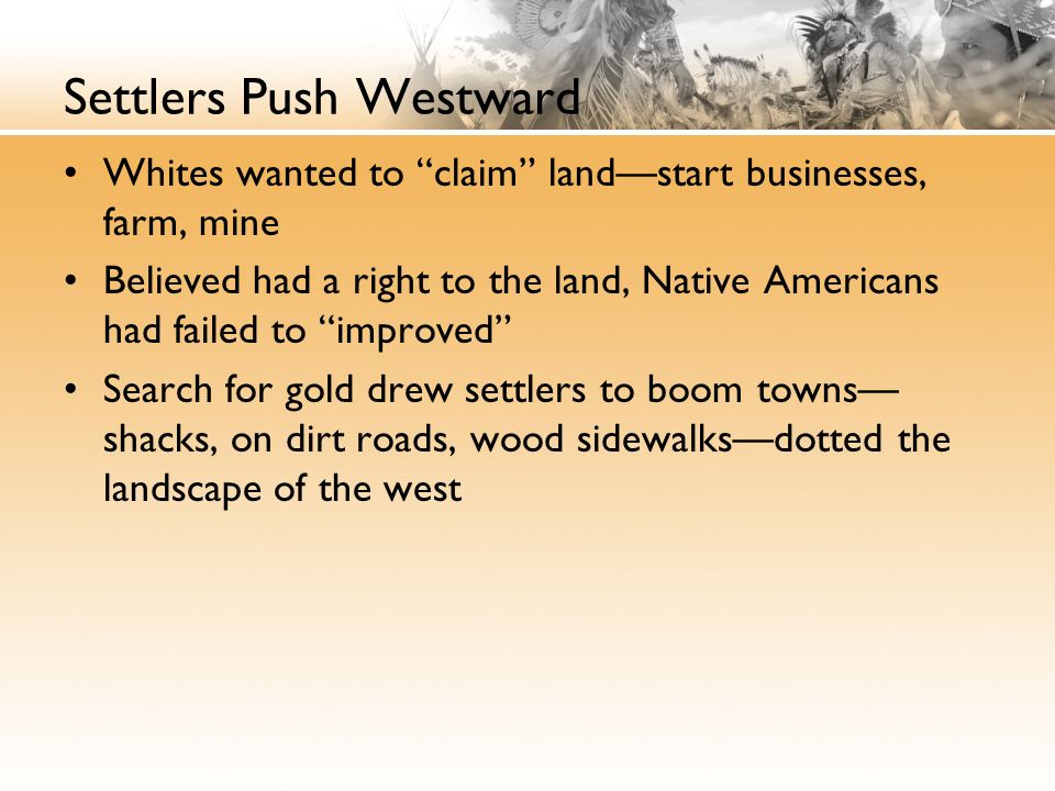 Settlers Push Westward
