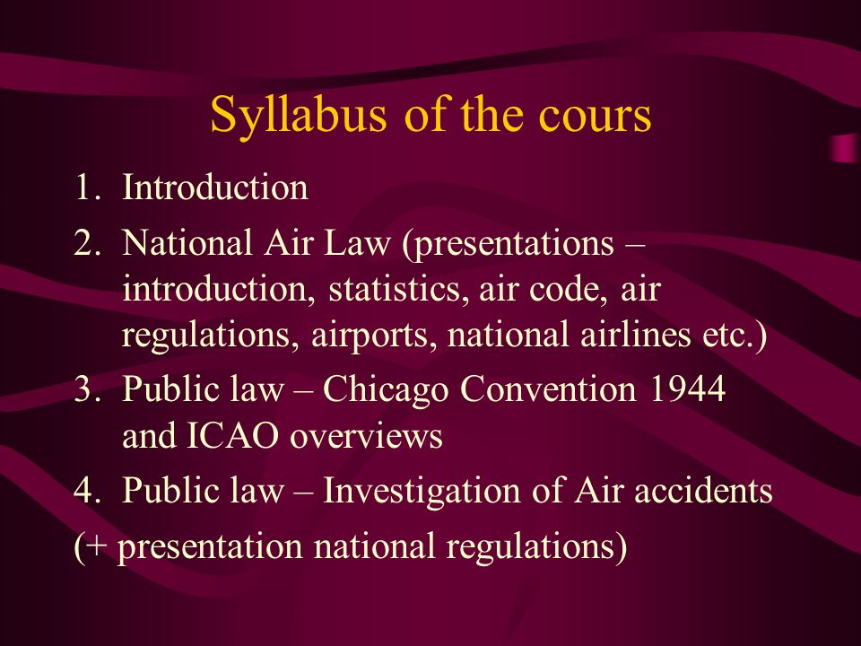 Public International Aviation Law - ppt download