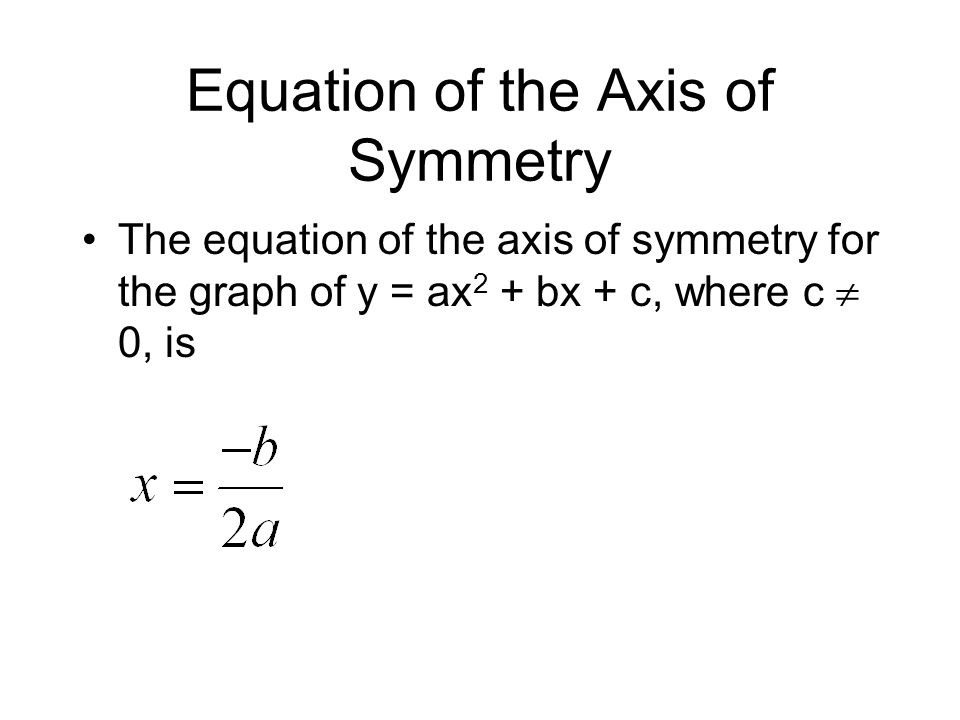 Equation of the Axis of Symmetry