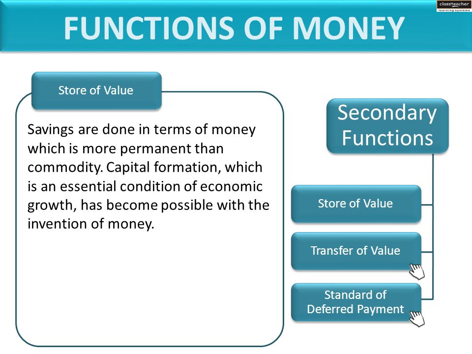 transfer of value function of money