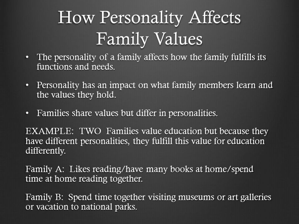 how family affects personality