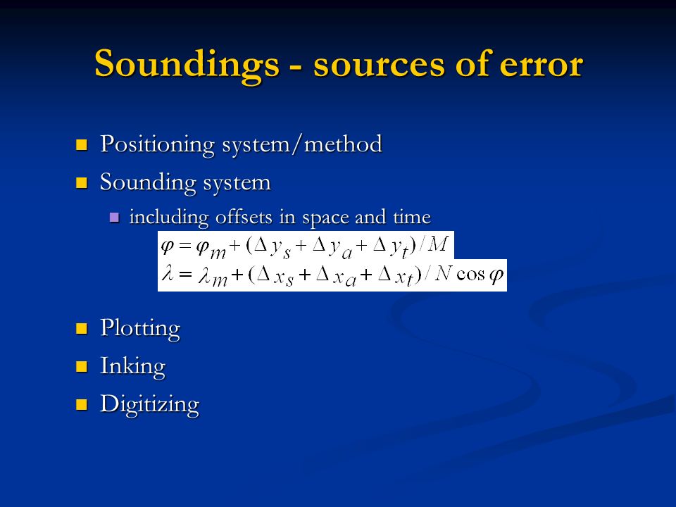 Soundings - sources of error