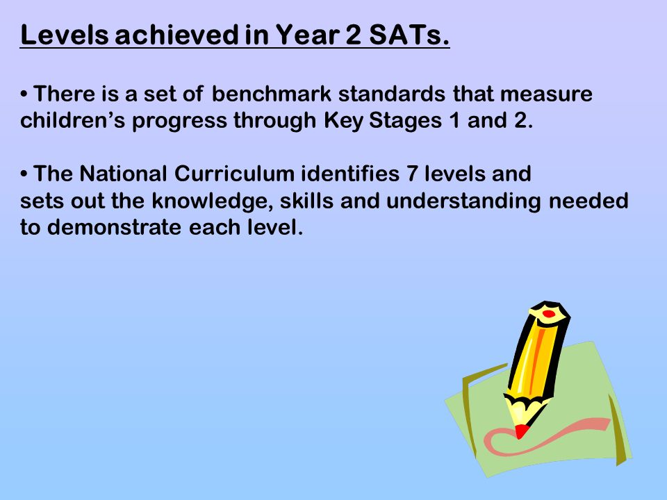 Levels achieved in Year 2 SATs.