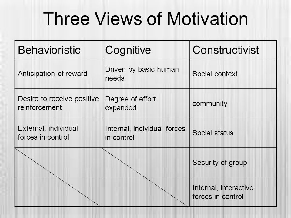 three views of motivation