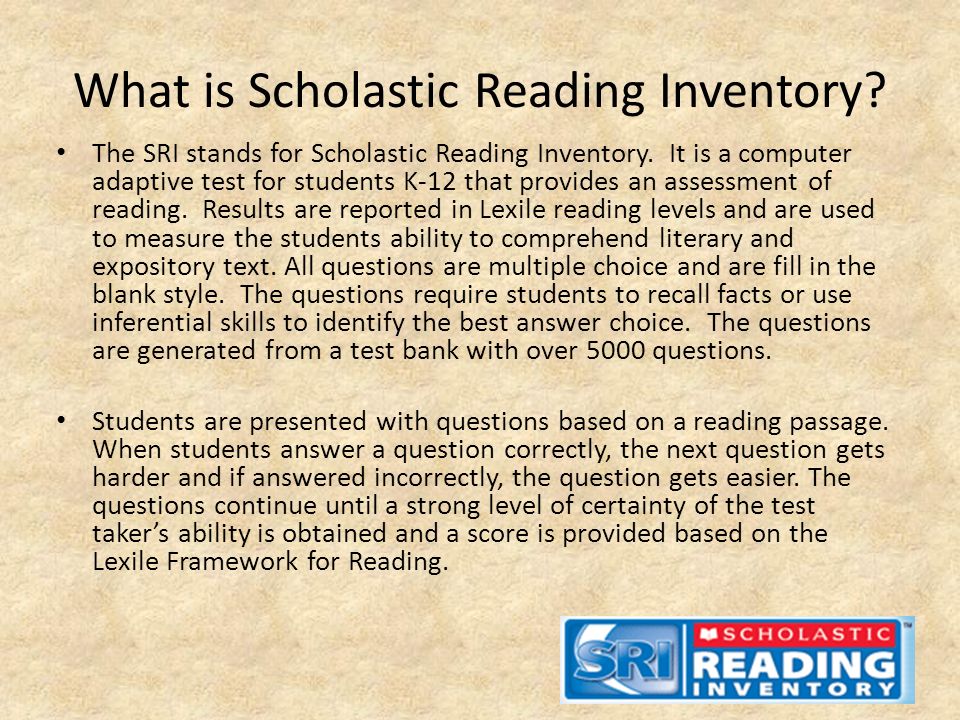 Scholastic Reading Inventory Lexile Score Chart