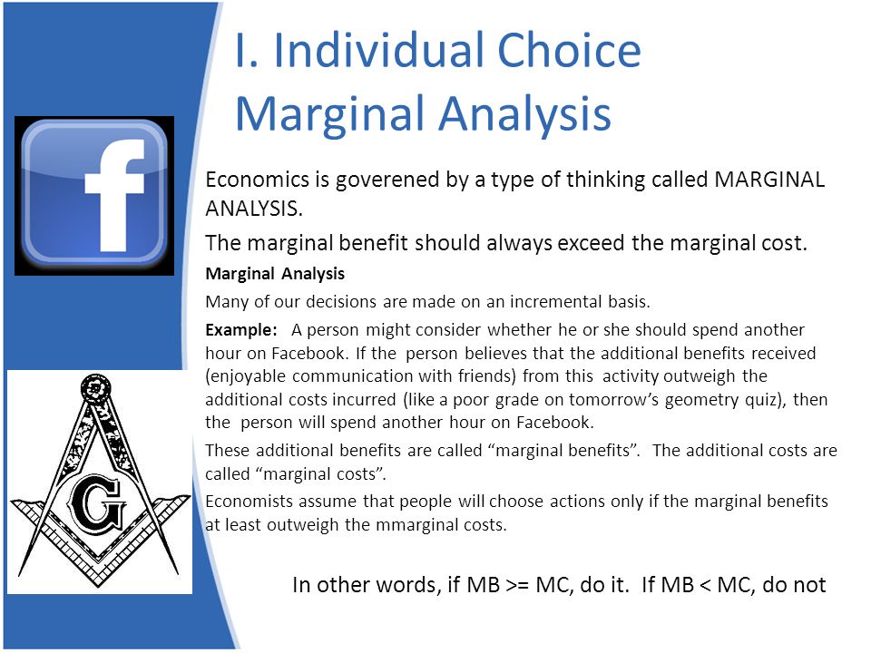 I. Individual Choice Marginal Analysis