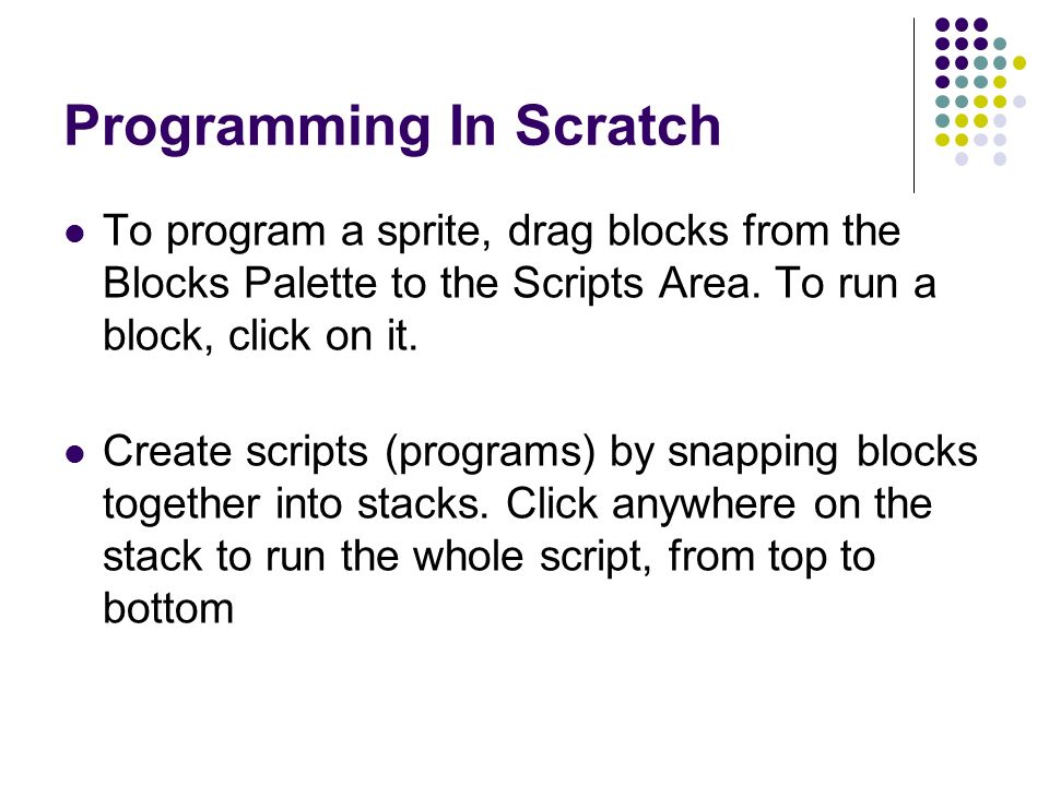 Programming In Scratch