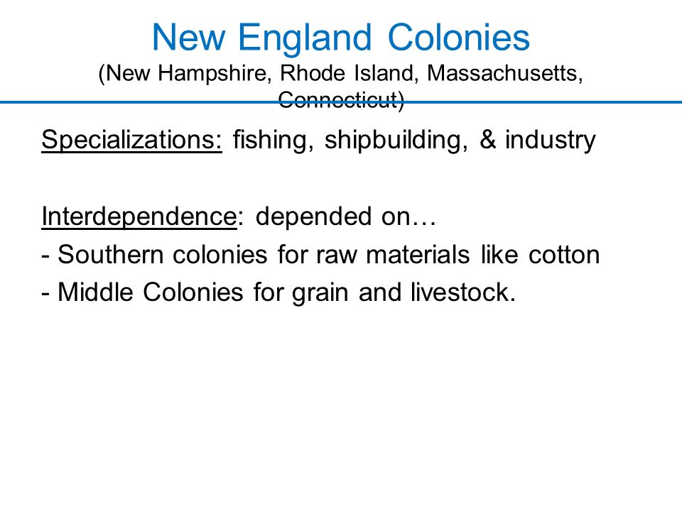 new england middle colonies