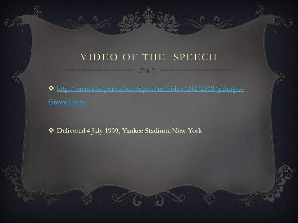 Video of the speech