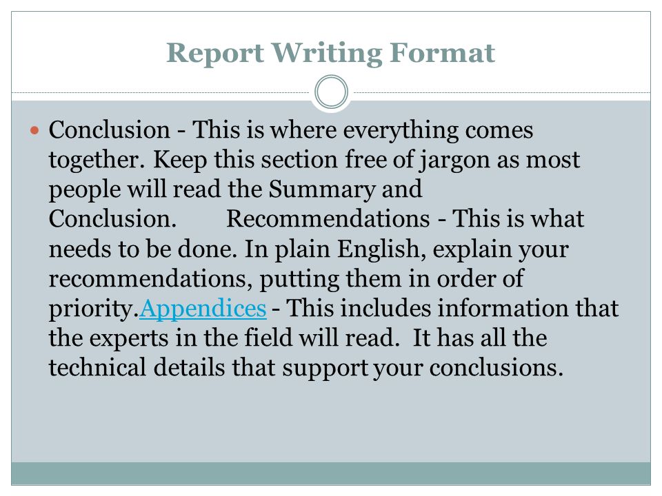 Report writing examples