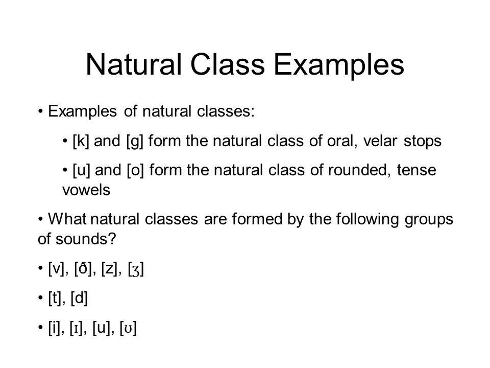 Linguistics Natural Classes Chart