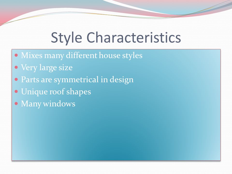 Style Characteristics