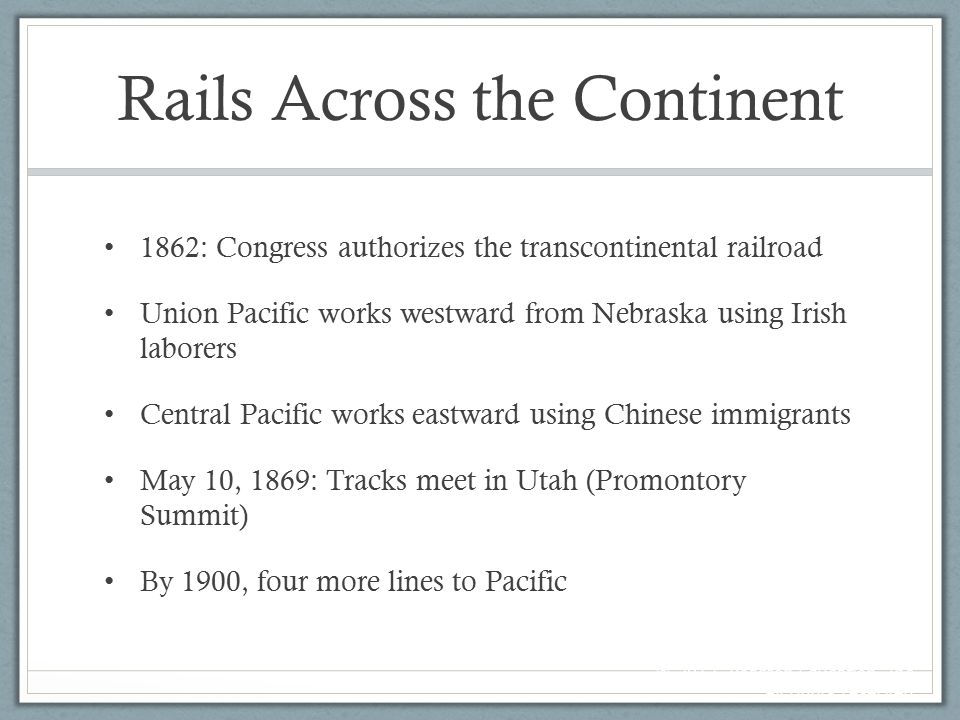 Rails Across the Continent