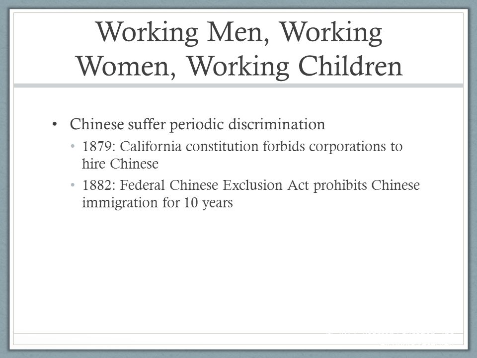 Working Men, Working Women, Working Children