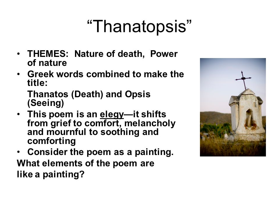 thanatopsis sparknotes