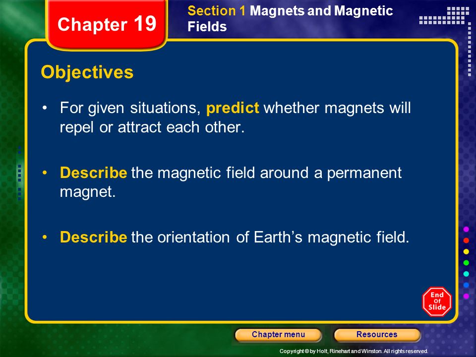 Chapter 19 Table of Contents Section 1 Magnets and Magnetic Fields - ppt  video online download