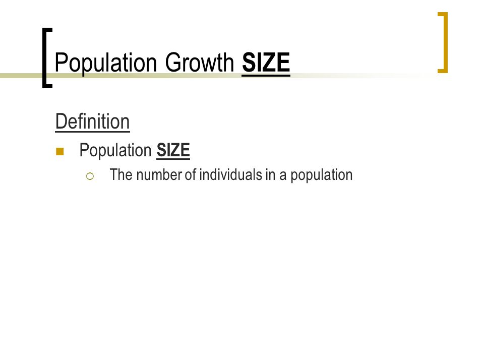 Population Growth SIZE