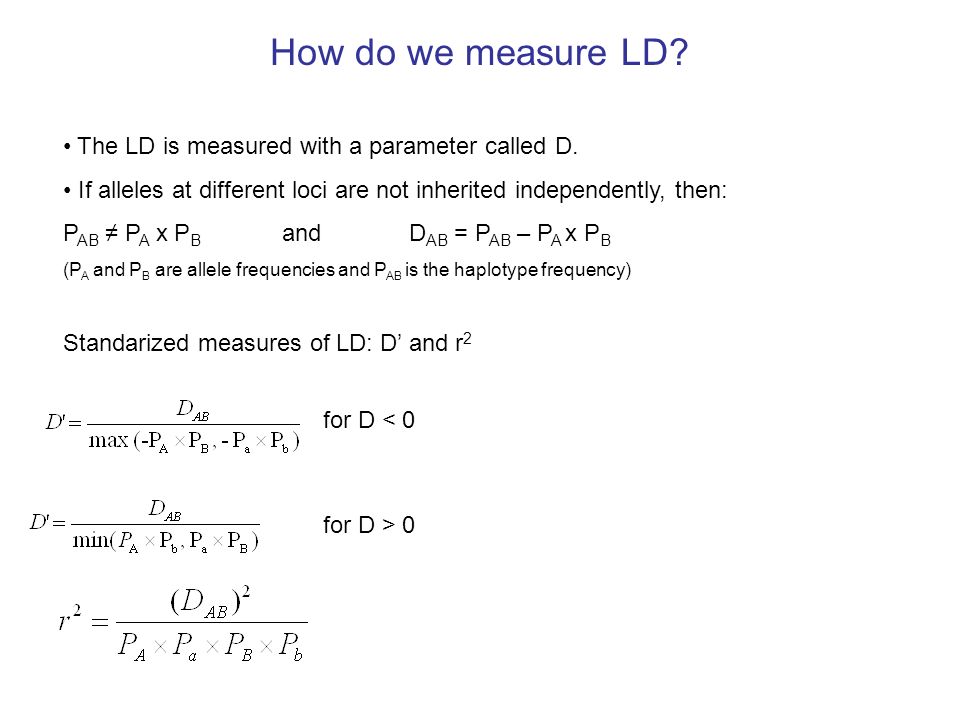 How do we measure LD The LD is measured with a parameter called D.