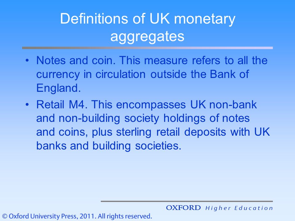 Definitions of UK monetary aggregates