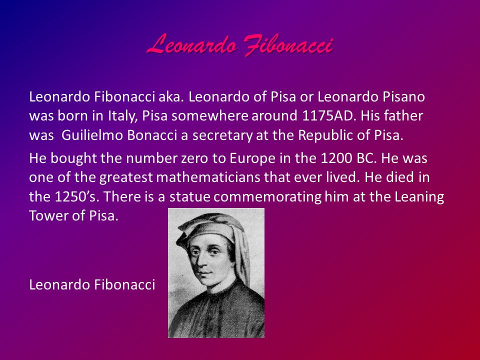 leonardo fibonacci born