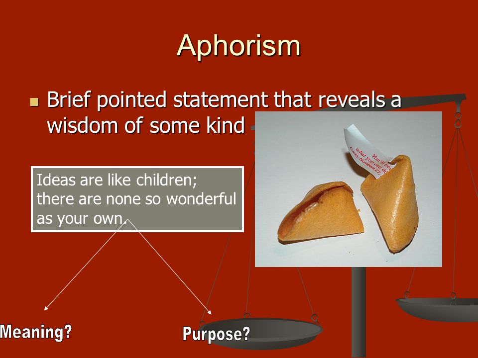 Aphorism Meaning Purpose