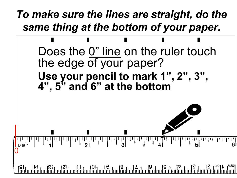 Does the 0 line on the ruler touch the edge of your paper