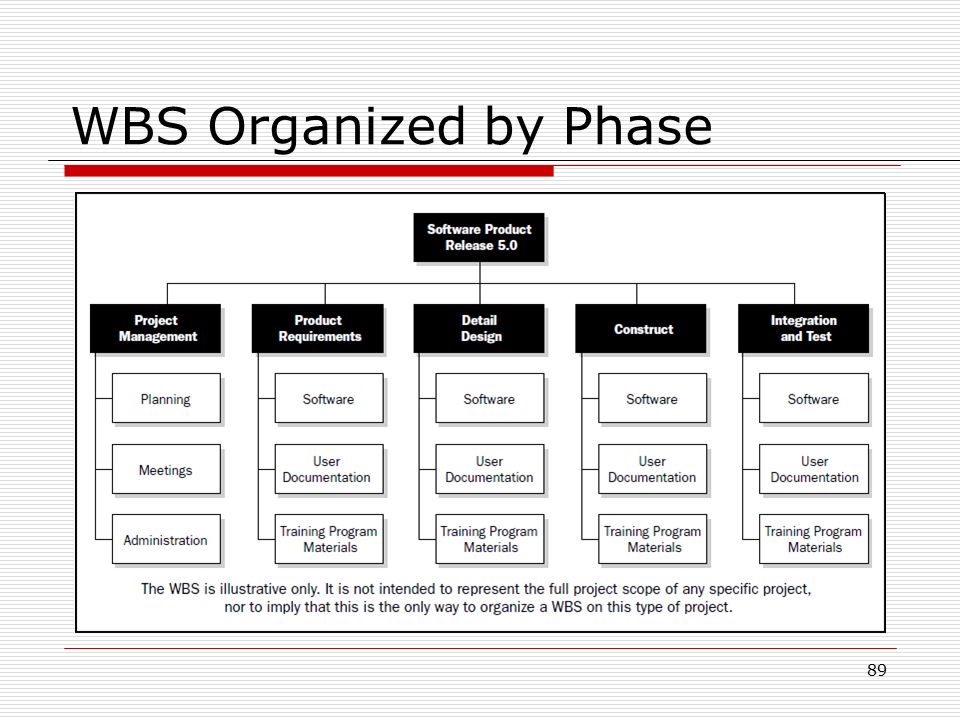 WBS Organized by Phase